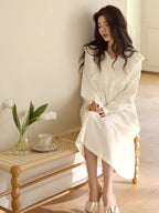 Vintage-Inspired Ivory Cotton Nightgown