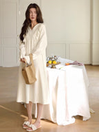 Vintage-Inspired Ivory Cotton Nightgown