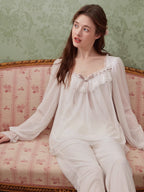 Ethereal Lace Lounge Pajama Set