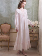 Soft Cotton Princess Lace Nightgown