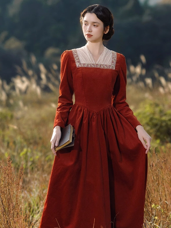 Rust Red Vintage Cotton Dress