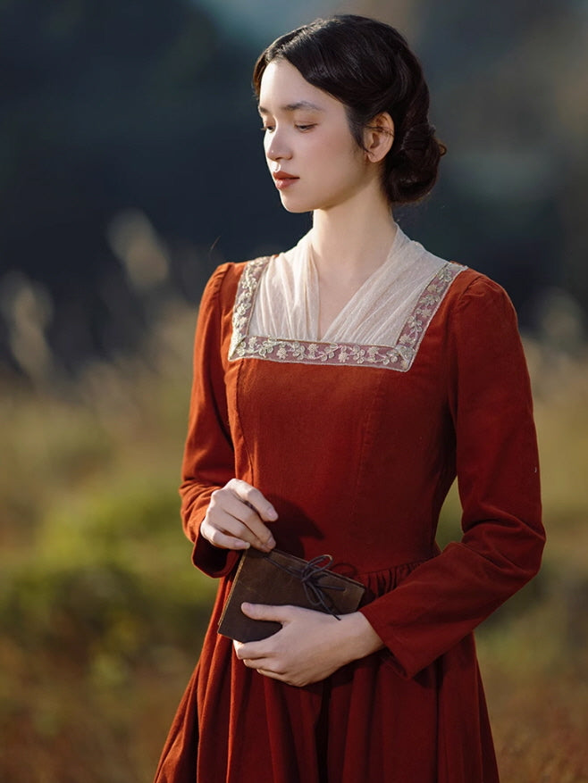 Rust Red Vintage Cotton Dress