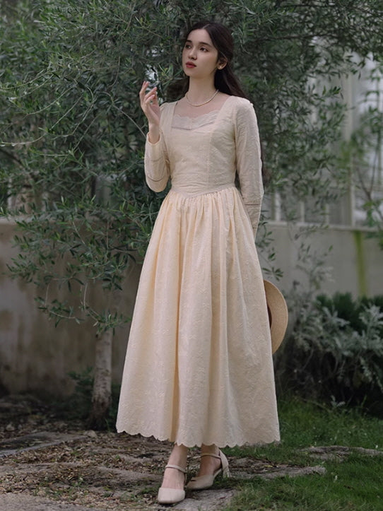 Timeless Elegance Cotton Embroidered Dress