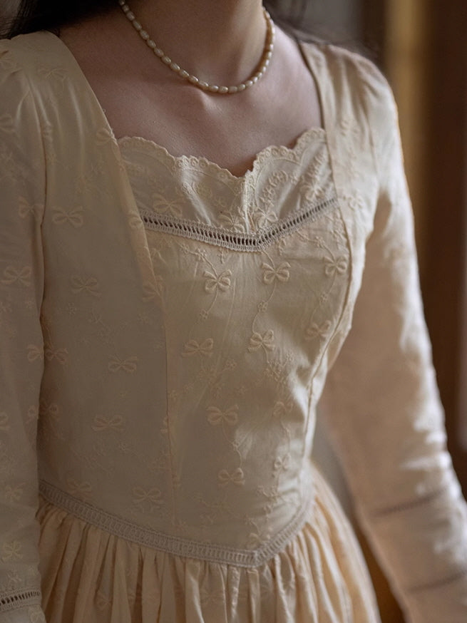 Timeless Elegance Cotton Embroidered Dress
