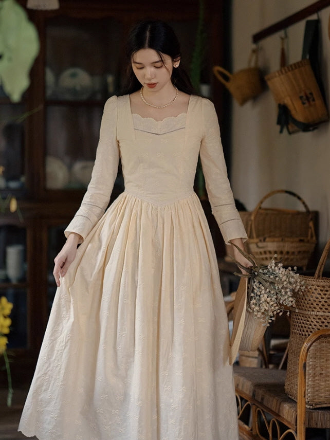 Timeless Elegance Cotton Embroidered Dress