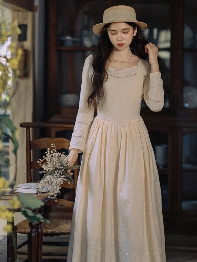 Timeless Elegance Cotton Embroidered Dress