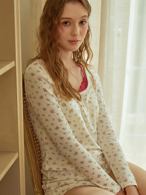 Coquette Floral Cotton Pajama Set