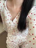 Romantic Heart Print Pajama Set