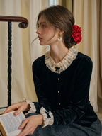 Velvet Elegance Vintage Blouse