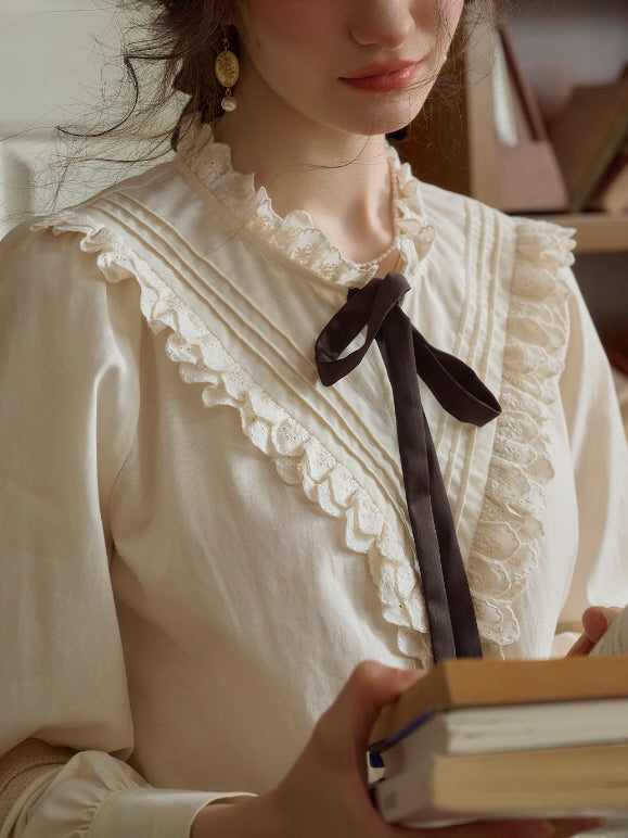 Lace Ribbon Victorian Blouse