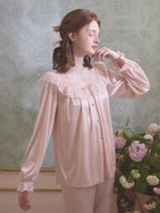 Vintage Rose Satin Pajama Set