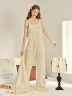 Yellow Gingham 3-Piece Cozy Lounge Set