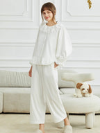 Vintage Lace Collar Cotton Loungewear