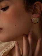 Vintage Leaf Stud Earrings