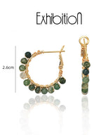 Mystic Forest Natural Stone Hoop Earrings