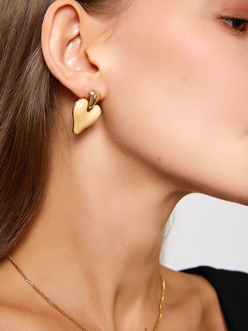 Marbled Heart Drop Earrings