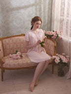 Romantic Lace-Trimmed Cotton Nightgown