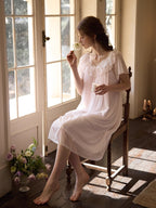 Ethereal Ruffled Lace Nightgown