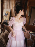 Ethereal Rose Lace Tulle Dress