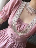 Victorian Rose Lace Corset Dress