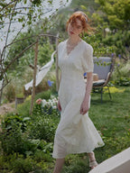 Romantic Garden Lace Embroidered Dress