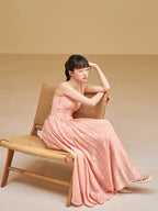 Ethereal Embroidered Lace Pink Dress
