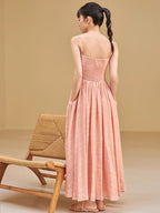 Ethereal Embroidered Lace Pink Dress