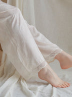 Vintage Ruffled Lace Trim Pajama Set