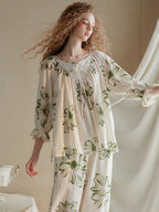 Vintage Floral Cotton Pajama Set