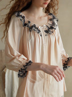 Elegant Lace-Trimmed Pajama Set
