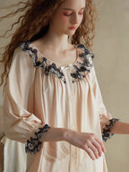 Elegant Lace-Trimmed Pajama Set