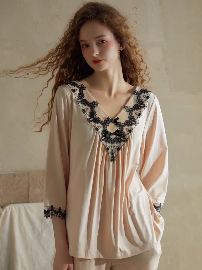 Enchanted Lace-Trim Pajama Set