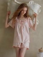 Soft Ruffle Cotton Pajama Set