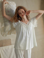 Soft Lace-Trimmed Pajama Set