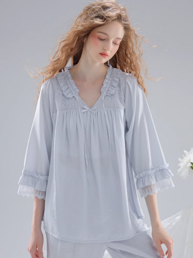 Enchanted Lace Ruffle Pajama Set