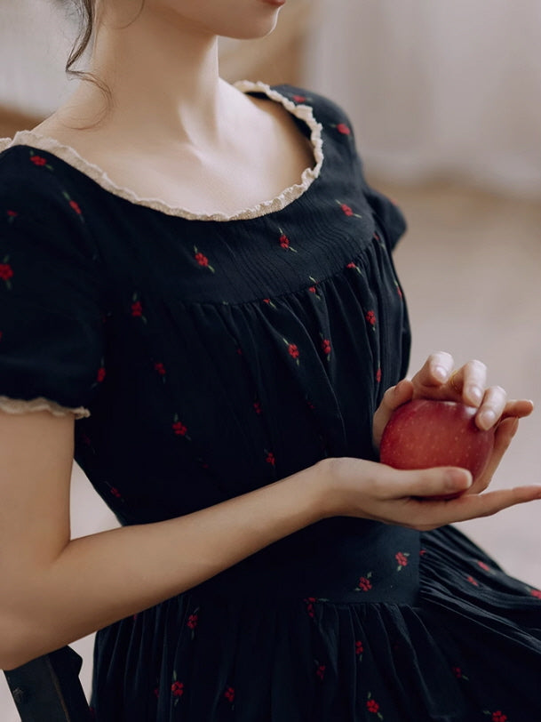 Midnight Rose Cotton Dress