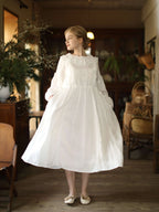 Fountain Embroidery Ramie Dress
