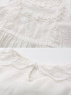 Fountain Embroidery Ramie Dress