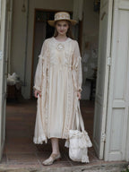 Forest Bloom Ramie Embroidered Dress