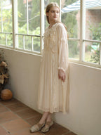 Forest Bloom Ramie Embroidered Dress