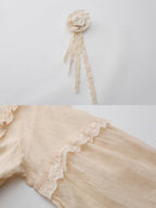 Forest Bloom Ramie Embroidered Dress