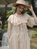Cottage Bloom Embroidered Cotton Slip Dress