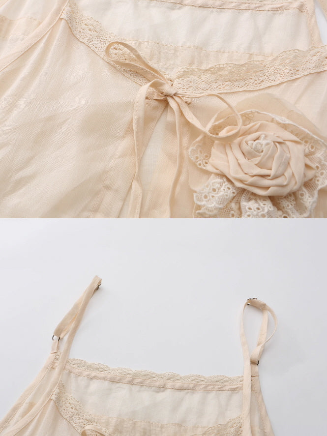 Cottage Bloom Embroidered Cotton Slip Dress