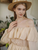 Sunlit Ruffle Linen Dress