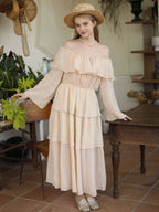 Sunlit Ruffle Linen Dress