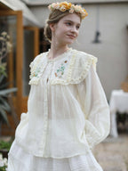 Wild Garden Embroidered Ramie Blouse