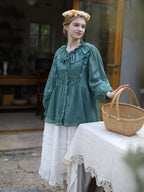Rose Whispers Ramie Lace Blouse