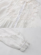 Rose Whispers Ramie Lace Blouse