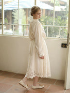 Antique Cream Lace Panel Blouse