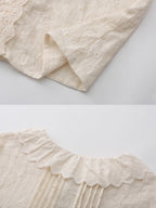 Antique Cream Lace Panel Blouse